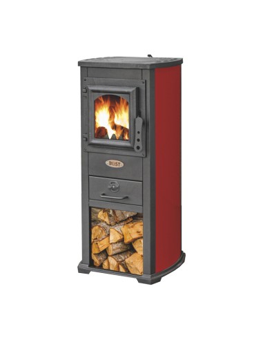 STUFA LEGNA  5.0 KW BERNA LUX ROSSO