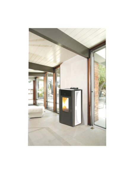 TERMOSTUFA PELLET 14 KW KING 14 BIANCO