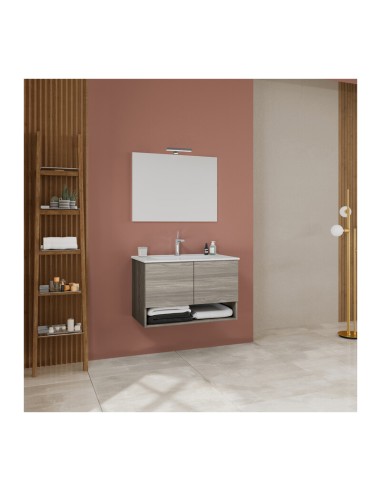 MOBILE BAGNO OSLO 2 ANTE 80 SOSP. ROVERE GRIGIO