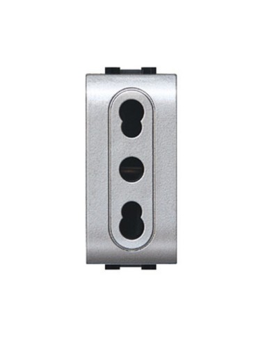 LIFE 4045 TEC PRESA BIPASSO 10/16A ARGENTO SATINAT