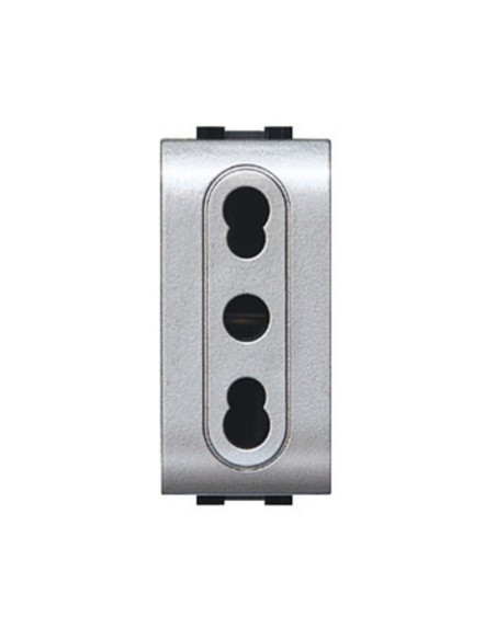 LIFE 4045 TEC PRESA BIPASSO 10/16A ARGENTO SATINAT