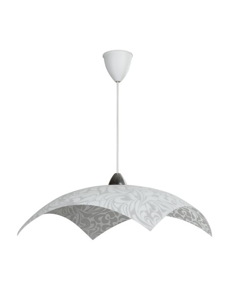 LAMPADA SOSP DANIEL 50X50 1XE27 VETRO LASTRA BIANCO