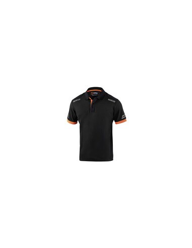 SPARCO POLO TOLEDO BLACK ORANGE TG M