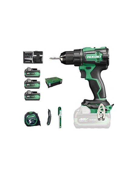 HIKOKI TRAPANO DV18DE 18V C/PERC BRUSH+3BATT+ACC