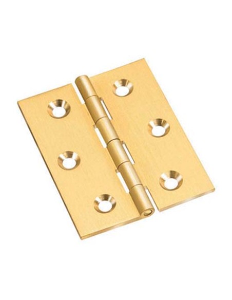 CERNIERA PIANA 4101 VALTOCE OTTONE FRESATO SATINATO PERNO FISSO MM 40X40X1,8