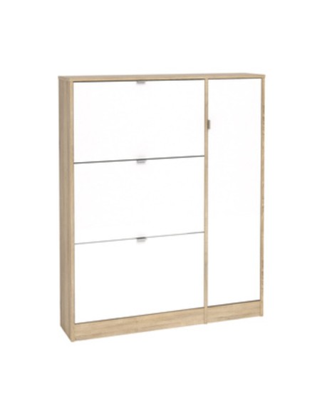 KIT SCARPIERA 3 RIBALTE +1 ANTA 102X24X125 ROVERE BIANCO