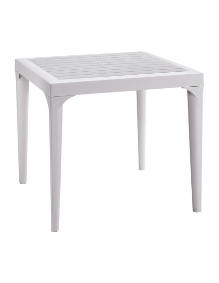 TAVOLO RESINA MALMO 80X80XH74CM BIANCO