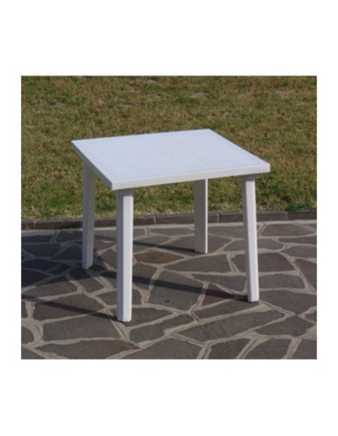 TAVOLO RESINA WEEKEND  80X80XH72CM BIANCO