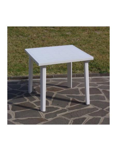 TAVOLO RESINA WEEKEND  80X80XH72CM BIANCO