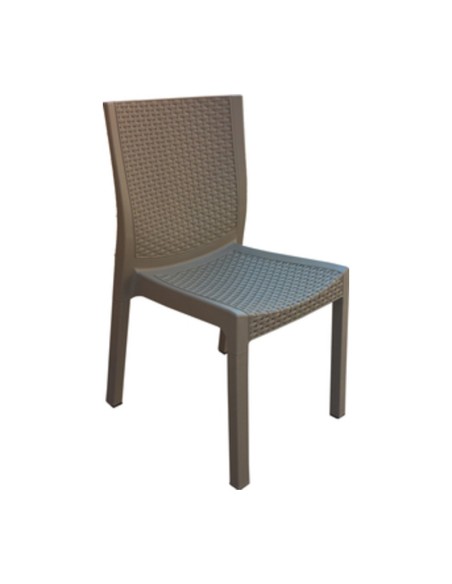 SEDIA PANAREA RESINA EFFETTO RATTAN TORTORA