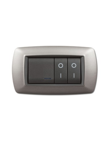 PLACCA LIFE LIVING PLAST ACCIAIO SATINATO 4P