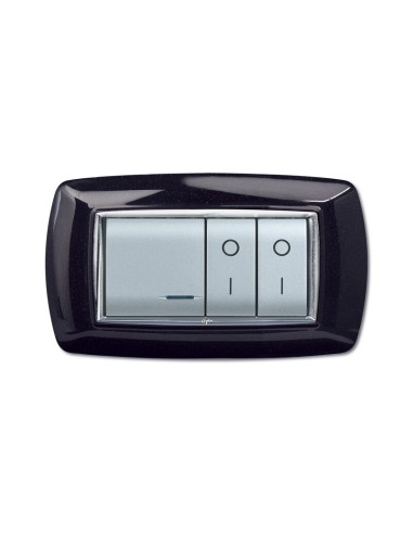 PLACCA LIFE LIVING PLAST NERO GLITTERING 4P
