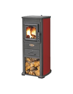 STUFA LEGNA  5 KW BERNA LUX ROSSO