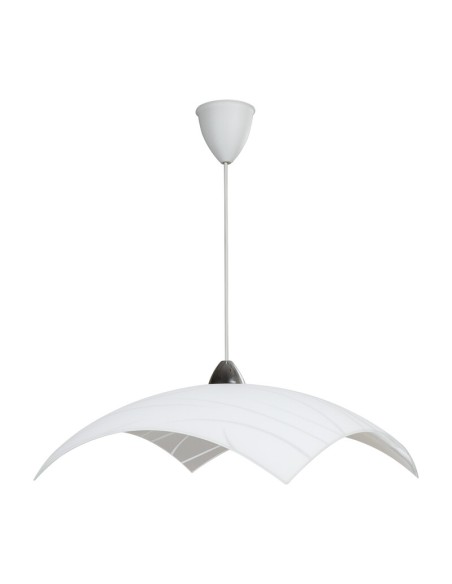 LAMPADA SOSP SIMONE 50X50 1XE27 VETRO LASTRA BIANCO