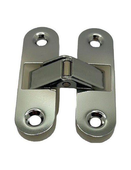 CERNIERE OVALI INVISIBILI CROMO LUCIDO +NYLON BIANCO MM.89X25