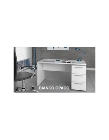 KIT SCRIVANIA STYLUS C/CASSETTIERA 138X60X74 B.CO LAC.