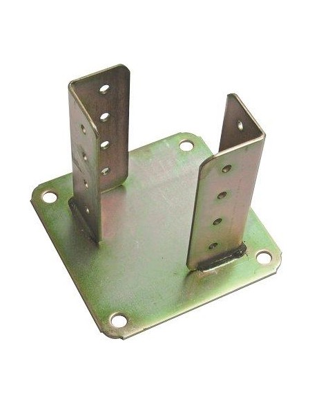 SUPPORTO GAZEBO QUADRO A PAVIMENTO 840 ZINCATO GIALLO S.MM 4,0 MM 100X100
